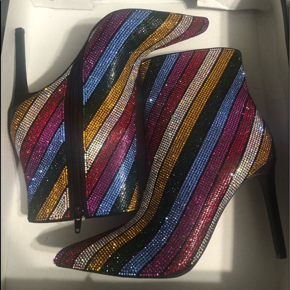 Multi Colored Sparkle Ankle Boots Size 5 1/2 by Inc